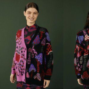 Farm Rio Mixed Snake Mushroom Cardigan